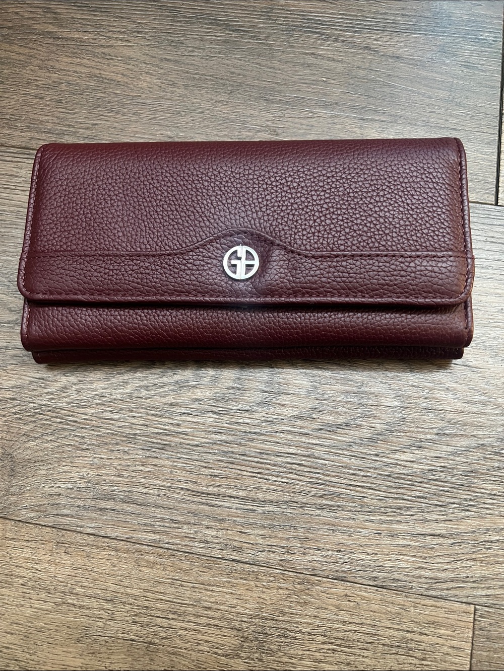 Giani Bernini Pebbled Burgundy Leather Clutch